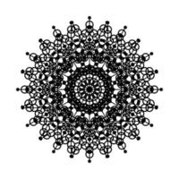 icono de símbolo de encaje de círculo redondo de mandala. plantilla de mandala oriental abstracta. icono de elemento elegante patrón arabesco estilo yoga vector