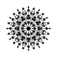 Mandala Round Circle Lace Symbol Icon. Abstract Oriental Mandala Template. Yoga Style Arabesque Pattern Elegant Element Icon vector
