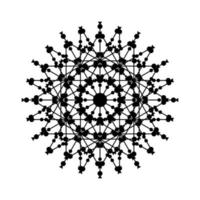 icono de símbolo de encaje de círculo redondo de mandala. plantilla de mandala oriental abstracta. icono de elemento elegante patrón arabesco estilo yoga vector