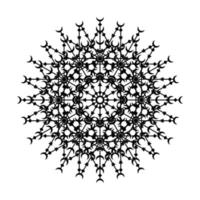 Mandala Round Circle Lace Symbol Icon. Abstract Oriental Mandala Template. Yoga Style Arabesque Pattern Elegant Element Icon vector