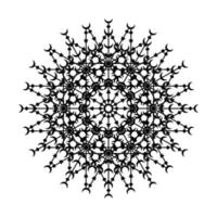 icono de símbolo de encaje de círculo redondo de mandala. plantilla de mandala oriental abstracta. icono de elemento elegante patrón arabesco estilo yoga vector