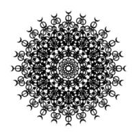 Mandala Round Circle Lace Symbol Icon. Abstract Oriental Mandala Template. Yoga Style Arabesque Pattern Elegant Element Icon vector