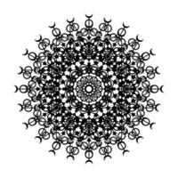 icono de símbolo de encaje de círculo redondo de mandala. plantilla de mandala oriental abstracta. icono de elemento elegante patrón arabesco estilo yoga vector