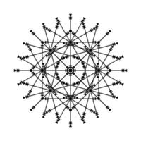 Mandala Round Circle Lace Symbol Icon. Abstract Oriental Mandala Template. Yoga Style Arabesque Pattern Elegant Element Icon vector