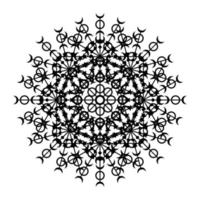 Mandala Round Circle Lace Symbol Icon. Abstract Oriental Mandala Template. Yoga Style Arabesque Pattern Elegant Element Icon vector