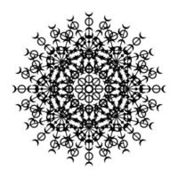 icono de símbolo de encaje de círculo redondo de mandala. plantilla de mandala oriental abstracta. icono de elemento elegante patrón arabesco estilo yoga vector