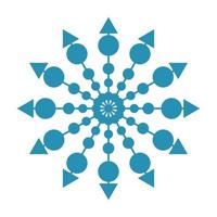 Mandala Round Circle Lace Symbol Icon. Abstract Oriental Mandala Template. Yoga Style Arabesque Pattern Elegant Element Icon vector