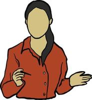 flat vector illustration of women presenting her opinion, really good for icon power point business