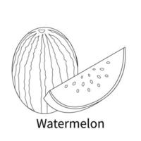 Easy Fruits Coloring Pages for kids and toddler watermelon vector