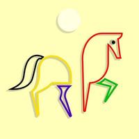 Beautiful horse icon logo mascot symbol character vector animal illustration.