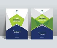 Blue Green Business Proposal Corporate Cover Design Concept adept for Multipurpose Projects vector