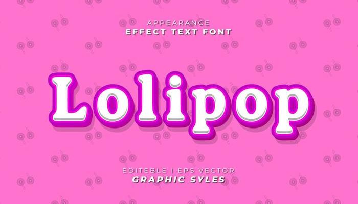 text effect font 3D color.