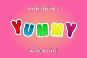 text effect font 3D color. vector