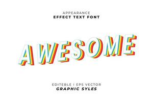 text effect font 3D color. vector