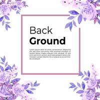 fondo de plantilla floral con color púrpura. adecuado para carteles de boda vector