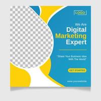 Digital marketing expert social media post template vector