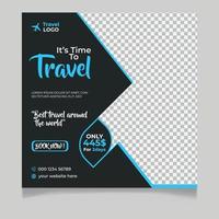 Traveling social media post template vector