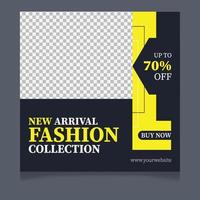 New arrival fashion sale social media post template vector