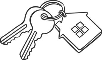llaves para una nueva compra de bienes raíces de la casa, un agente de bienes raíces del logotipo vector