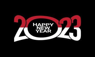 2023 Happy New Year Background Design. 2023 Happy New Year Lettering on Black Background. vector