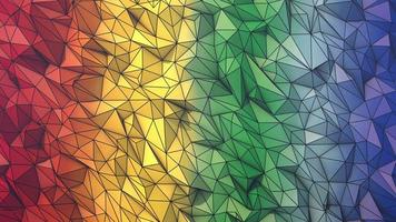 Low Polygon Animated Background Loop with Wireframe rainbow colored video