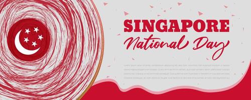 Realistic Singapore national day Background design vector