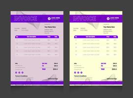 Abstract geometric colorful business invoice template design set vector