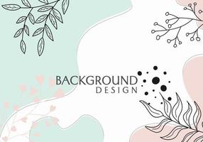 diseño de banner vectorial con fondo floral dibujado a mano. hermoso y elegante diseño en colores pastel vector