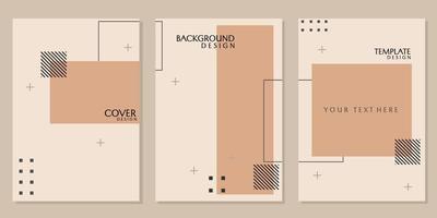 set of brown color geometric cover designs. earth tone abstract template design. for presentations, catalogs, brochures vector