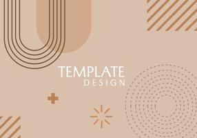 brown abstract geometric background with hand drawn floral elements. banner, poster, website design vector