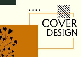 geometry banner vector design. pastel background with hand drawn leaf elements. for covers, websites, invitations