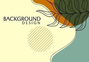 modern natural theme banner vector design. pastel background with hand drawn leaf elements. for cover, website