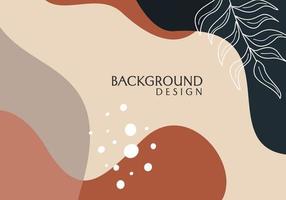 natural style banner design. abstract background with blue brown color hand drawn flower elements vector