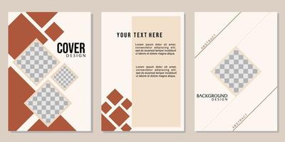 set of editable geometric style cover designs. earth tone color rhombus geometric background vector