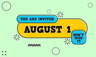 flat design invitation banner. background with independence day text. memphis style badge vector
