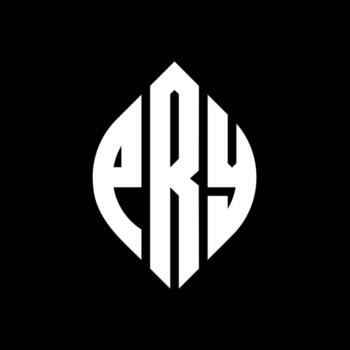 PRY circle letter logo design with circle and ellipse shape. PRY ellipse letters with typographic style. The three initials form a circle logo. PRY Circle Emblem Abstract Monogram Letter Mark Vector. vector