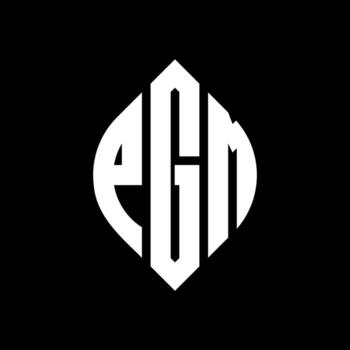 PGM circle letter logo design with circle and ellipse shape. PGM ellipse letters with typographic style. The three initials form a circle logo. PGM Circle Emblem Abstract Monogram Letter Mark Vector. vector