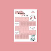 Mom planner white to do list A4 vector