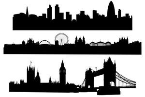 Silhouettes of London in black and white vector