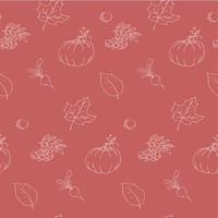 Autumn leaf and vegetable pattern vector