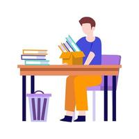 Man sitting on chair and talking.working at home.vector design. vector