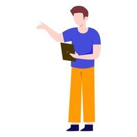 Man standing talking character on white background.vector design. vector