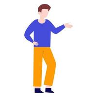 Man standing talking character on white background.vector design. vector