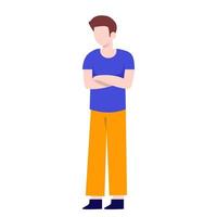 Man standing talking character on white background.vector design. vector