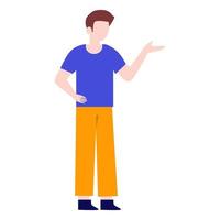 Man standing talking character on white background.vector design. vector