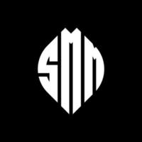 SMM circle letter logo design with circle and ellipse shape. SMM ellipse letters with typographic style. The three initials form a circle logo. SMM Circle Emblem Abstract Monogram Letter Mark Vector. vector