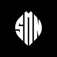 SMN circle letter logo design with circle and ellipse shape. SMN ellipse letters with typographic style. The three initials form a circle logo. SMN Circle Emblem Abstract Monogram Letter Mark Vector. vector