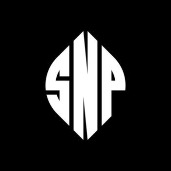 SNP circle letter logo design with circle and ellipse shape. SNP ellipse letters with typographic style. The three initials form a circle logo. SNP Circle Emblem Abstract Monogram Letter Mark Vector. vector