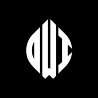 diseño de logotipo de letra de círculo owi con forma de círculo y elipse. owi elipse letras con estilo tipográfico. las tres iniciales forman un logo circular. vector de marca de letra de monograma abstracto del emblema del círculo de owi.