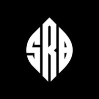 SRB circle letter logo design with circle and ellipse shape. SRB ellipse letters with typographic style. The three initials form a circle logo. SRB Circle Emblem Abstract Monogram Letter Mark Vector. vector